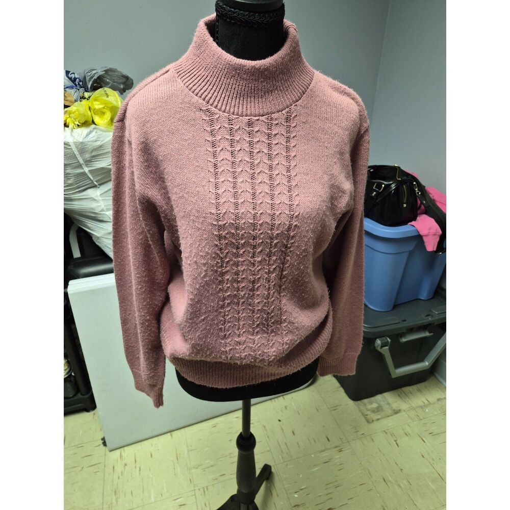 vintage BFA Classics mock-neck cable-knit pullover sweater